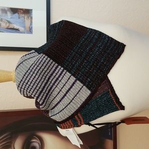 Missoni Metallic Ribbed Knit Bandana Scarf